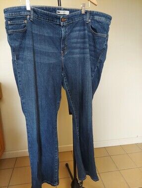 Levis Womens 590 Boot Cut Blue Jeans Pockets Zip Front  Denim Plus 24W